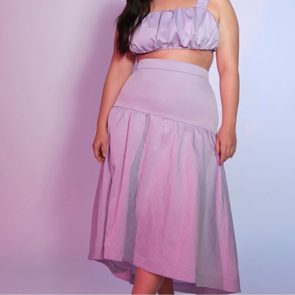 Eloquii Trumpet Midi Skirt Lavender High-low Size 20”